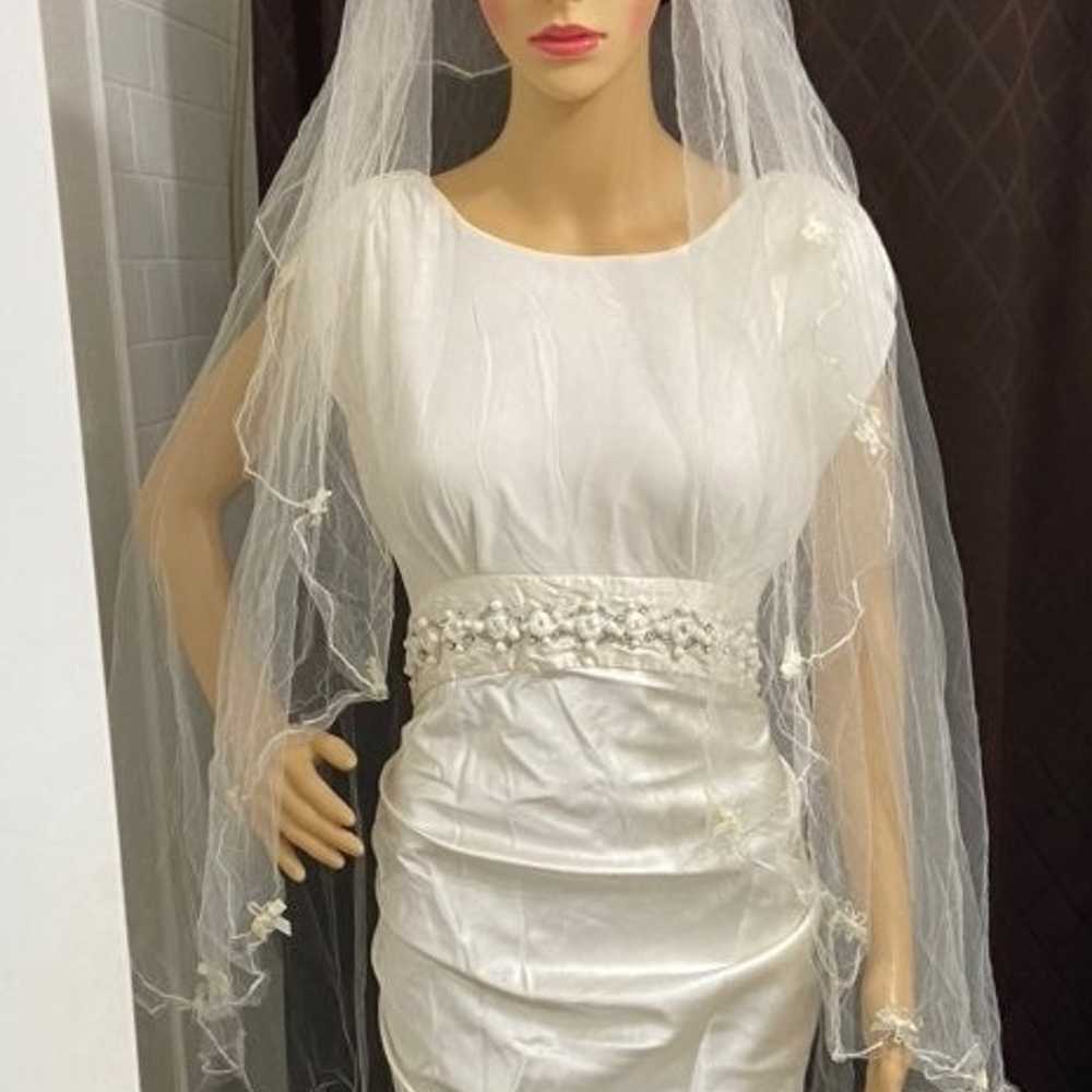 Vintage ivory wedding veil - image 7