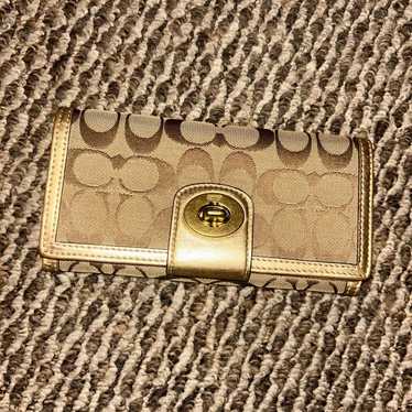 gold long coach wallet vintage