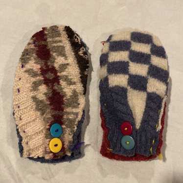 Crispin Ffrench Recycled Mittens Wool Handmade Fun