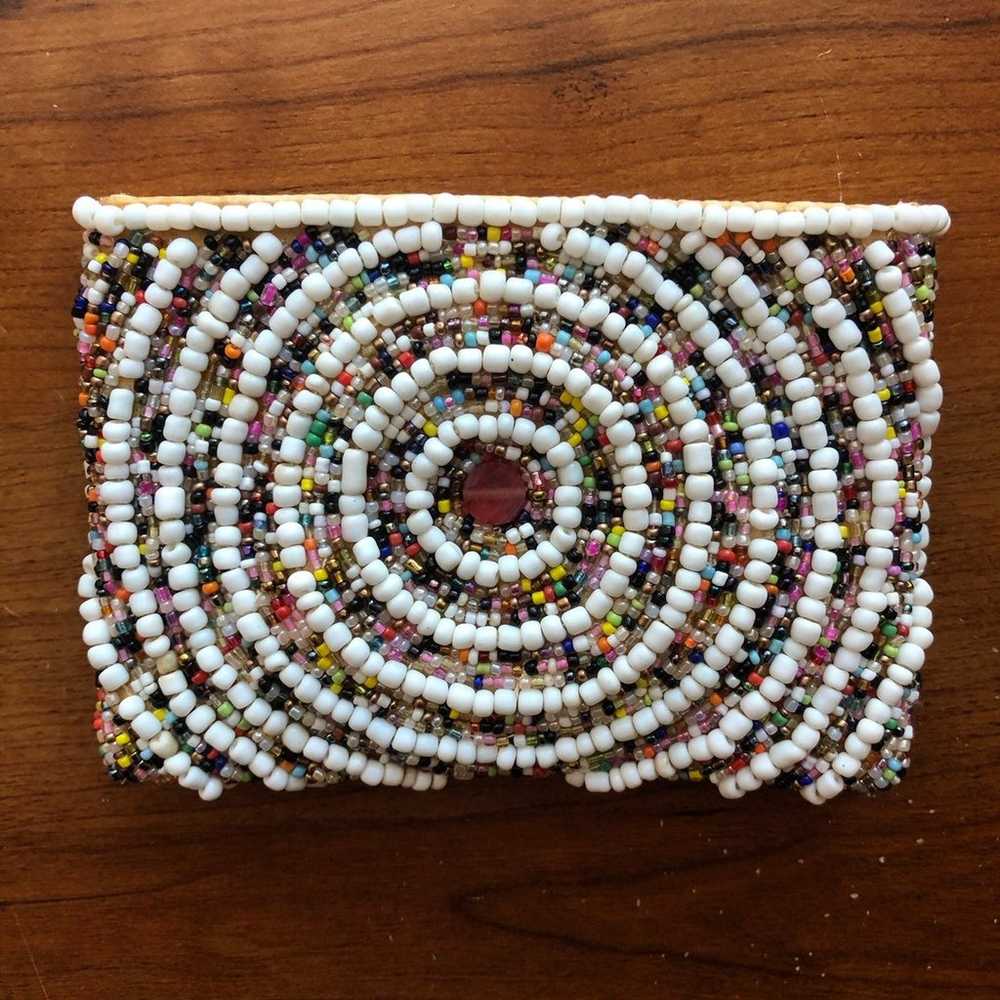 Antique Hand Beaded Coin Purse - image 1