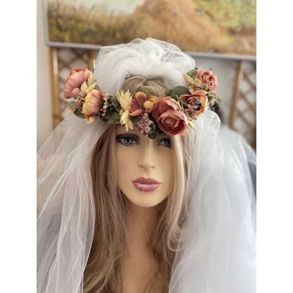 Vintage Bridal Wedding Hair Accessory Crown Earth… - image 2