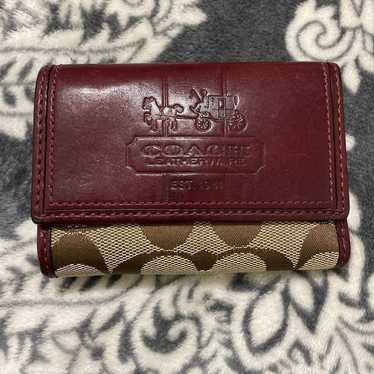 vintage Coach  Signature Leather & Canvas trifold 