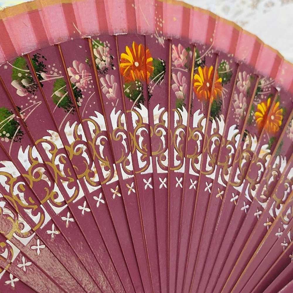 Vintage Handpainted Spanish Fan Despara Pierced P… - image 7