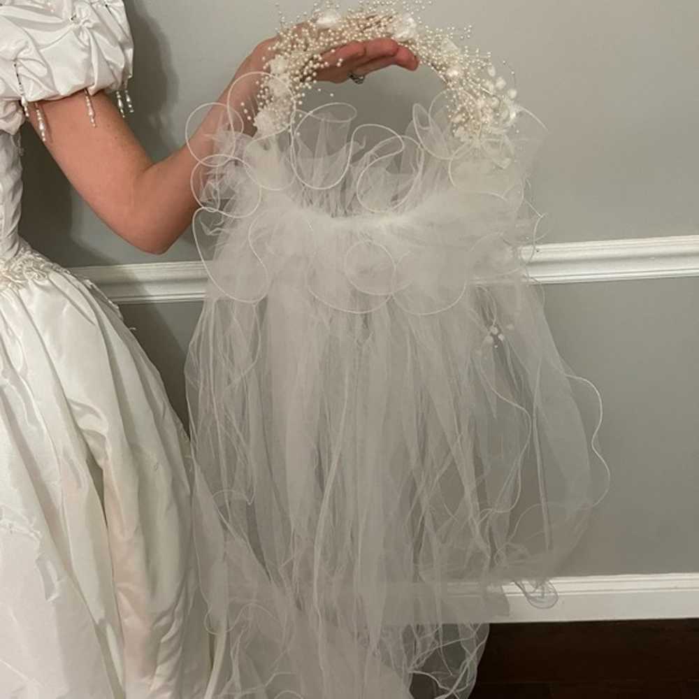 Vintage Bridal veil White - image 2