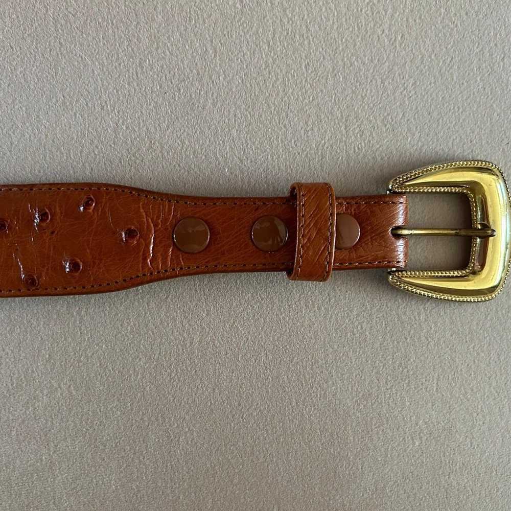 Vintage Ostrich Leather Belt FERRINI - image 7