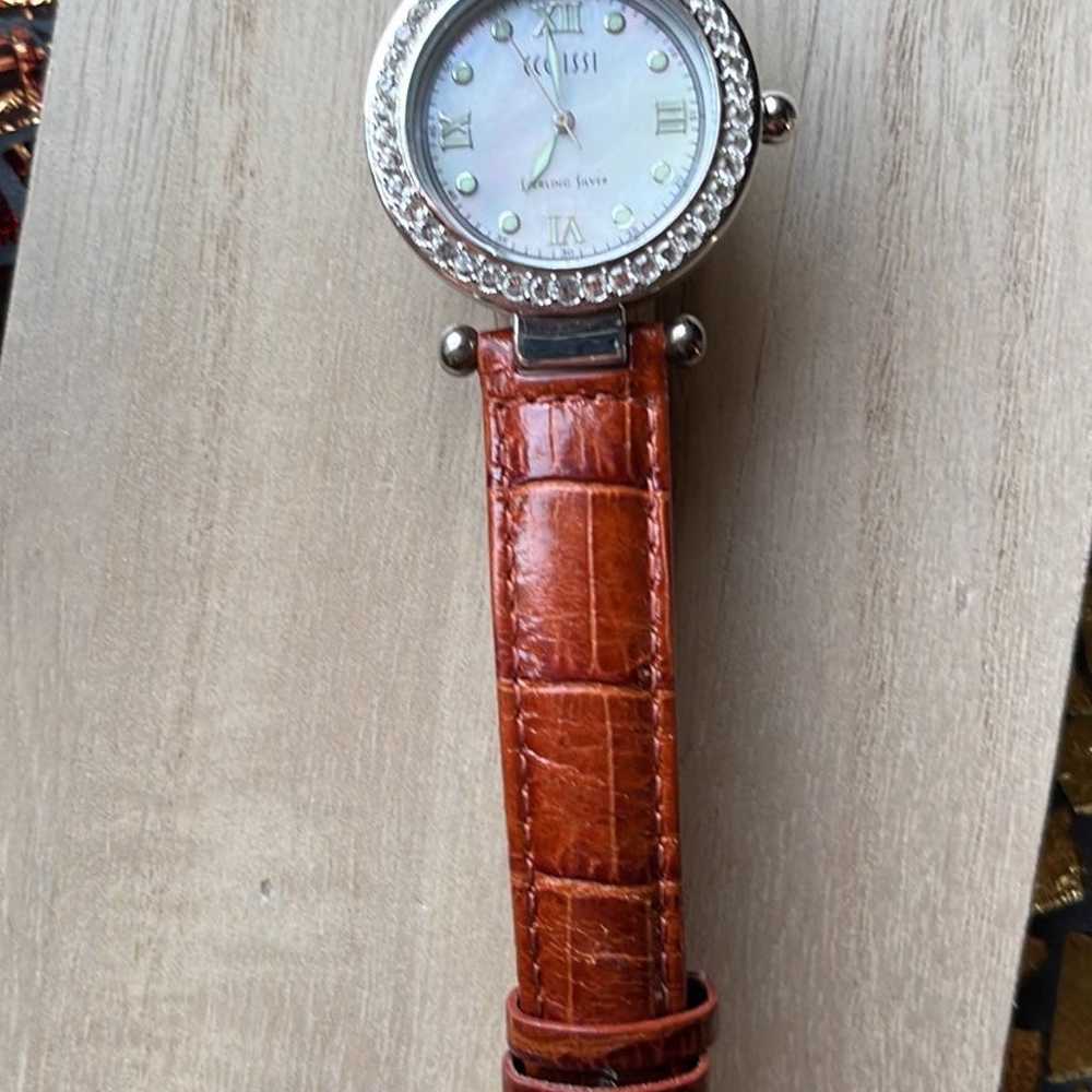 Vintage ECCLISSI STERLING SILVER 925 WATCH BROWN … - image 2