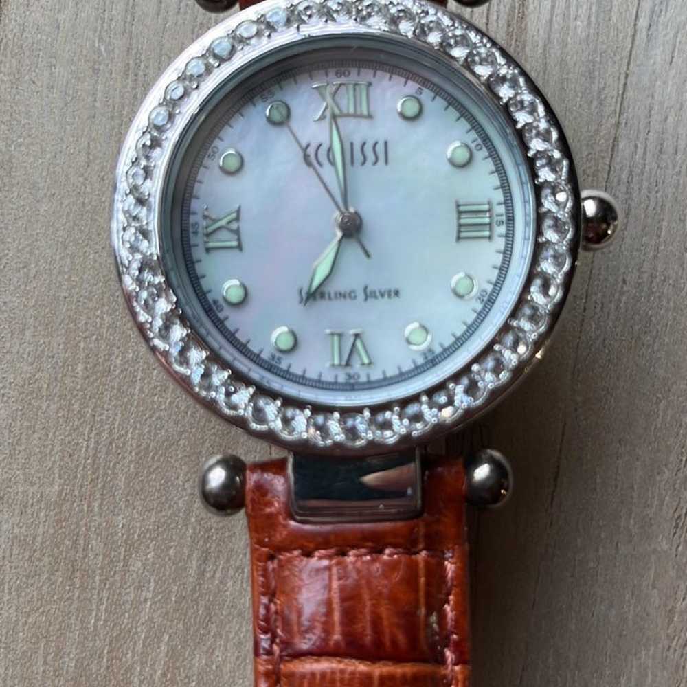 Vintage ECCLISSI STERLING SILVER 925 WATCH BROWN … - image 3