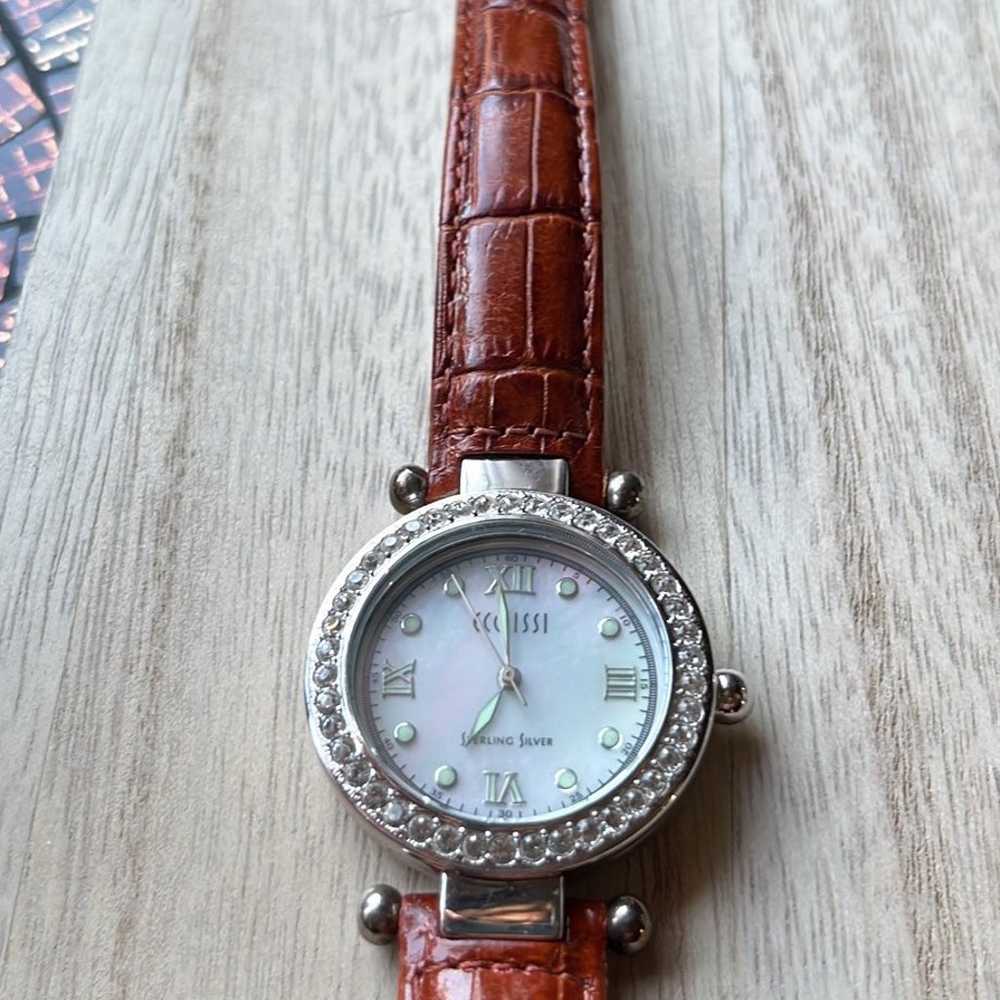 Vintage ECCLISSI STERLING SILVER 925 WATCH BROWN … - image 4