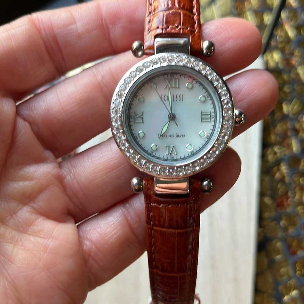 Vintage ECCLISSI STERLING SILVER 925 WATCH BROWN … - image 5