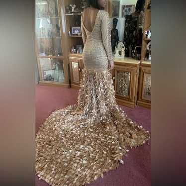 Handmade Gold Sequin Prom Dress 4/6