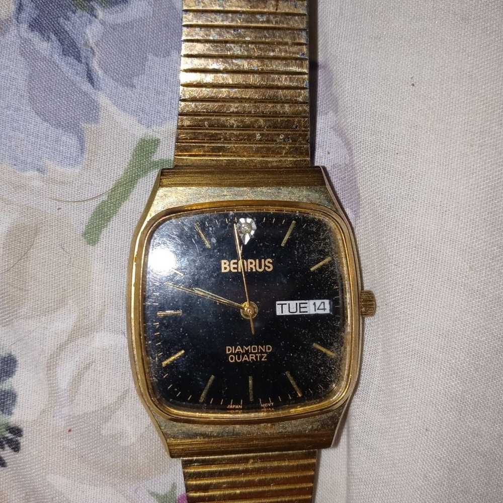 Vintage BENRUS GOLD DIAMOND WATCH - image 1