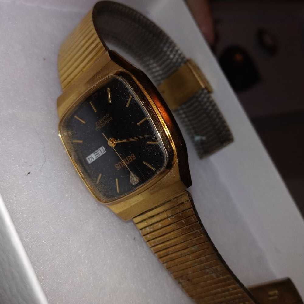 Vintage BENRUS GOLD DIAMOND WATCH - image 3