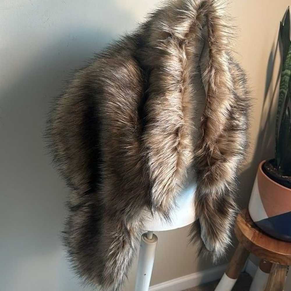 Vintage Polyester Faux Fur  Wrap Scarf Stole - image 2