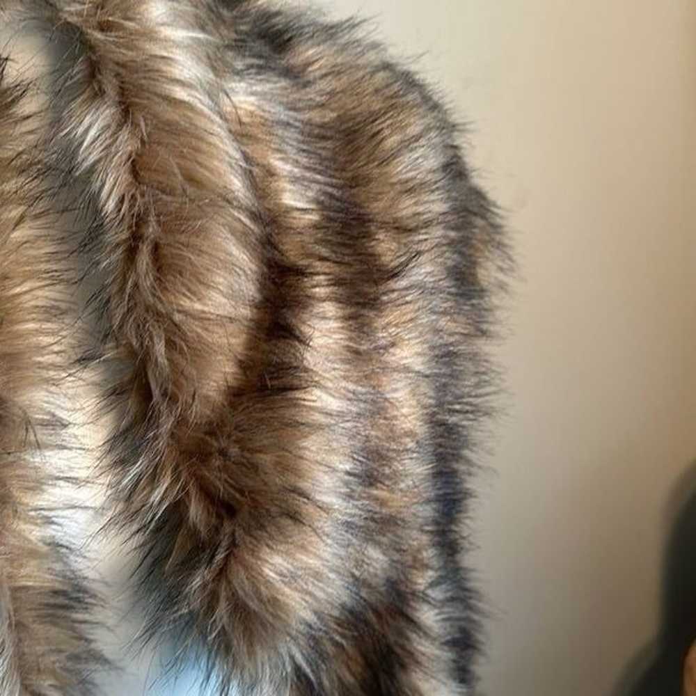 Vintage Polyester Faux Fur  Wrap Scarf Stole - image 3