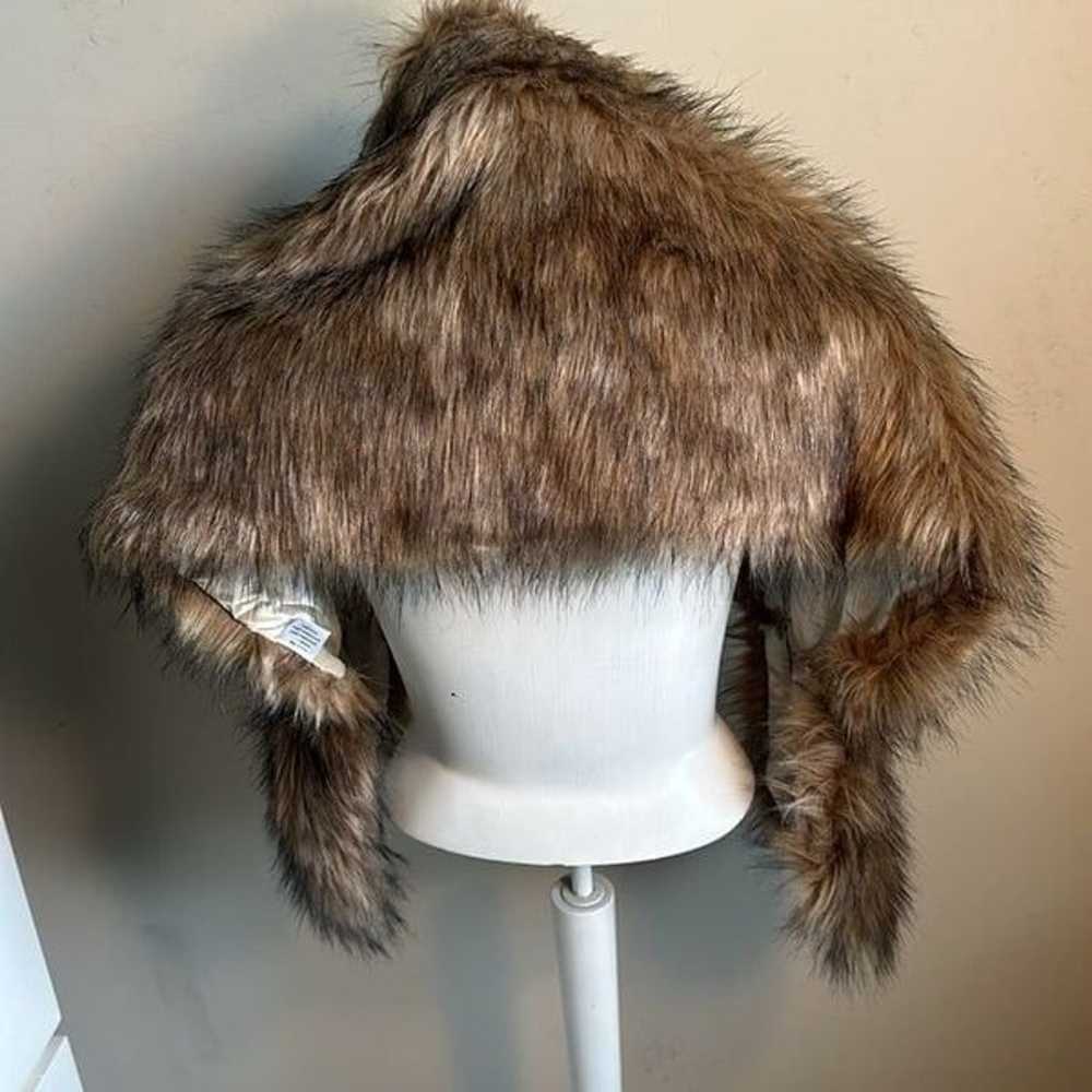 Vintage Polyester Faux Fur  Wrap Scarf Stole - image 4