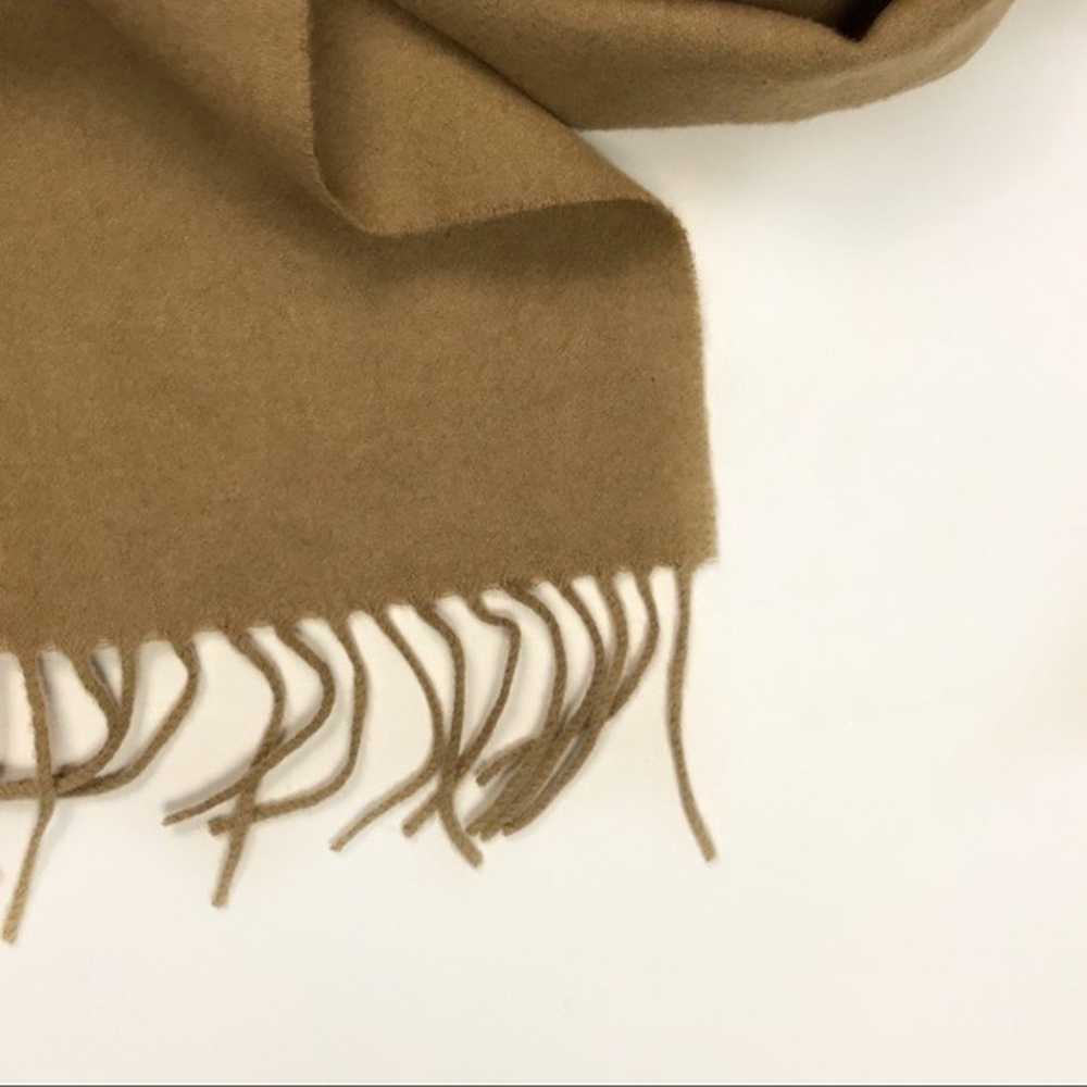 Glen Heath Vintage Tan Camel Hair Fringe Scarf - image 3