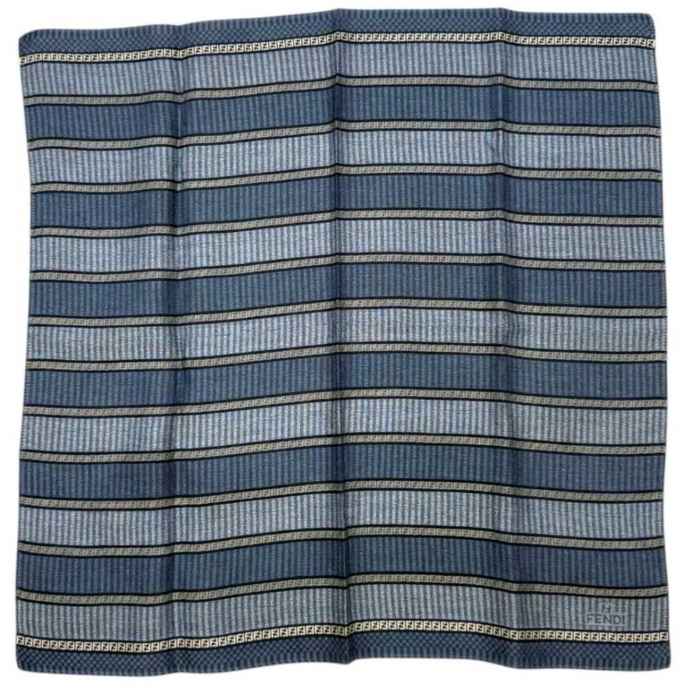 Fendi Blue Striped Cotton Handkerchief 17”x17” - image 2