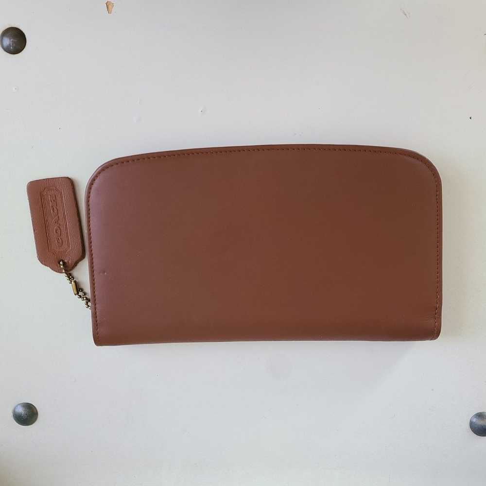 Coach Vintage Zip Around Brown Leather Wallet - image 2