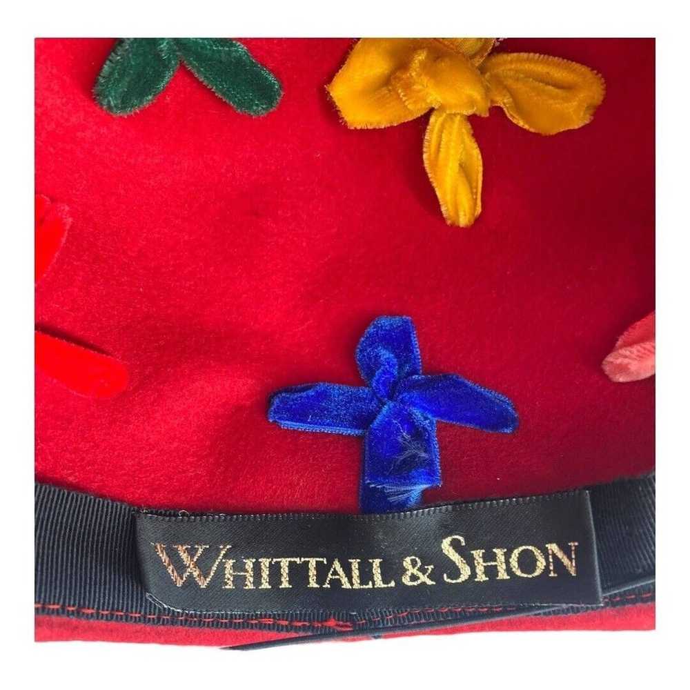 Whittaker & Shon 100% Doeskin Wool Red Felt Hat V… - image 4