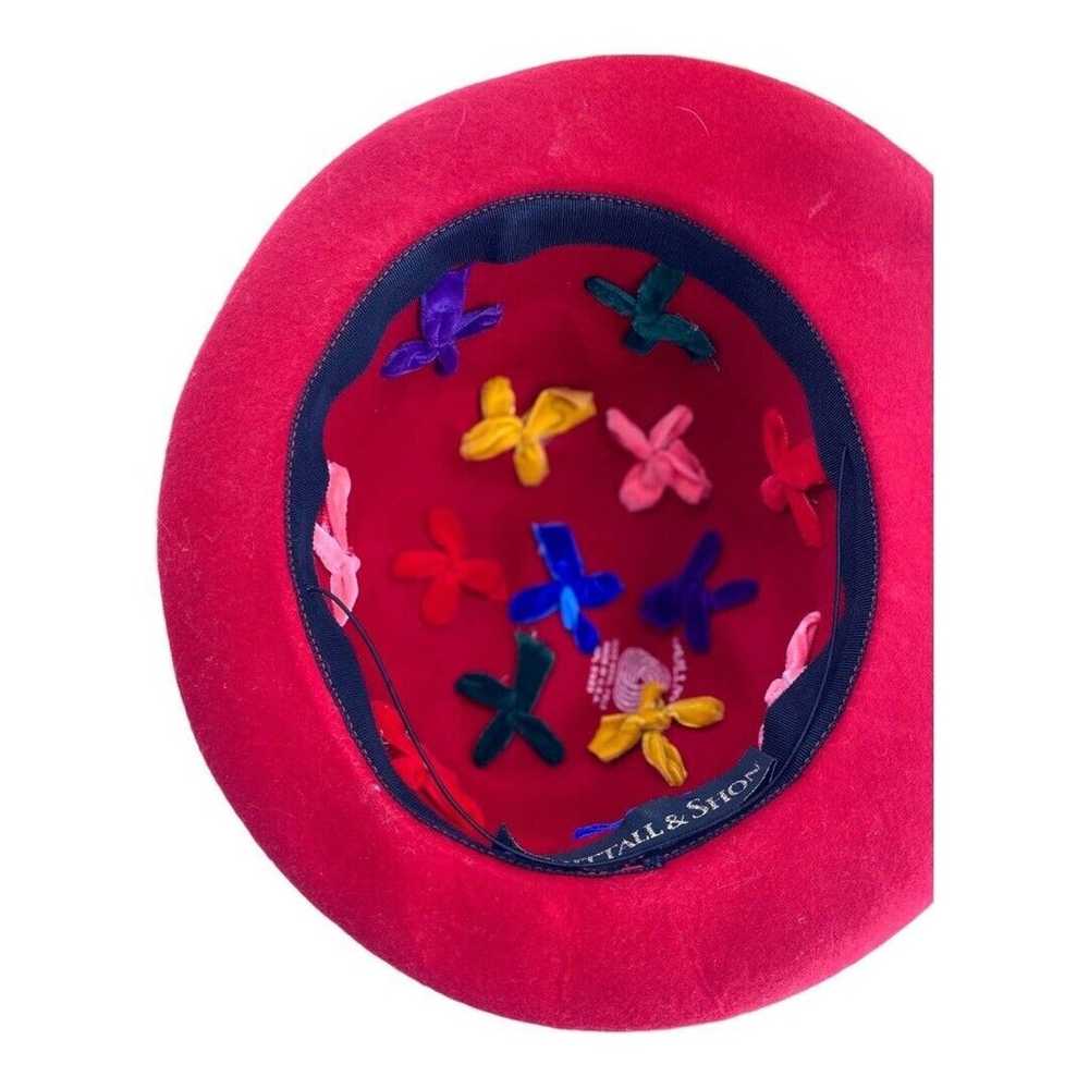 Whittaker & Shon 100% Doeskin Wool Red Felt Hat V… - image 7