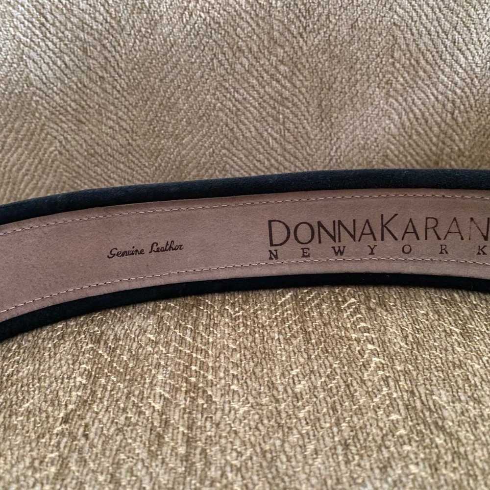 Vntage Donna Karan Black Suede Leather belt - image 3