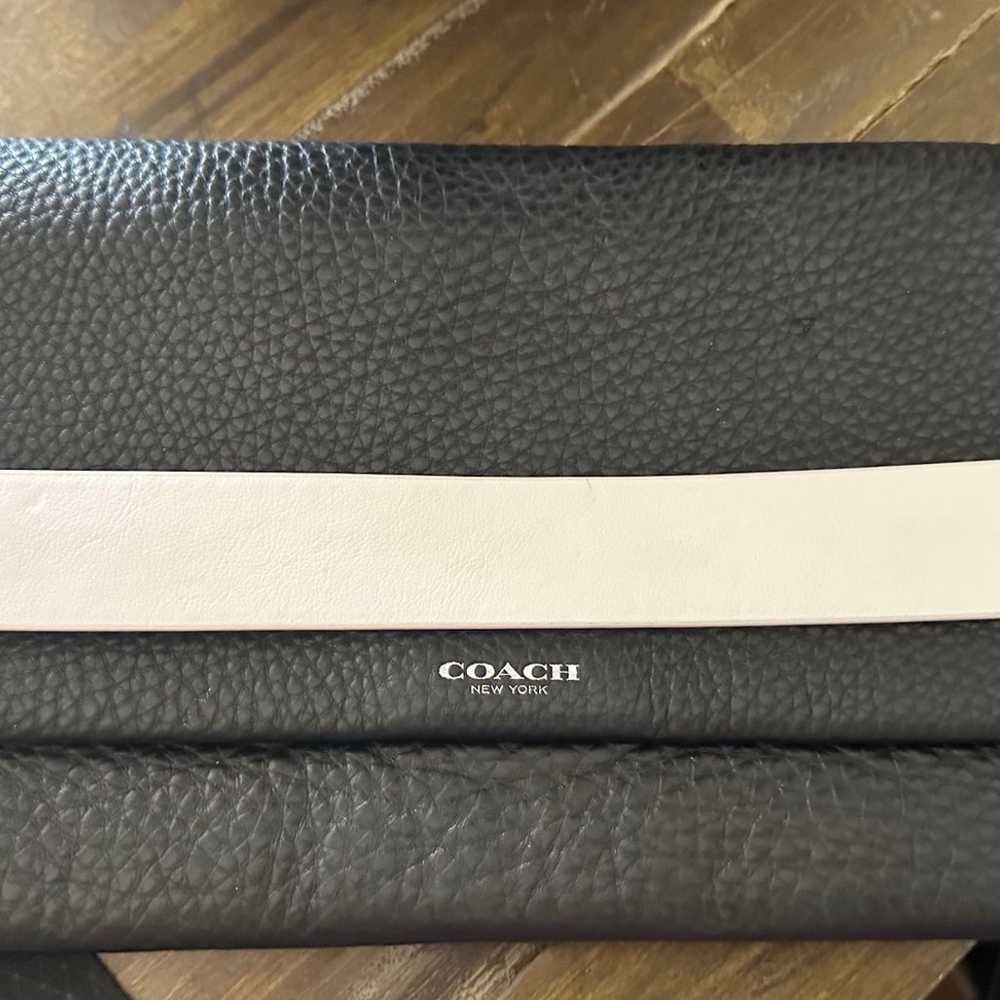 coach pebbled, leather envelope, clutch, like new… - image 8