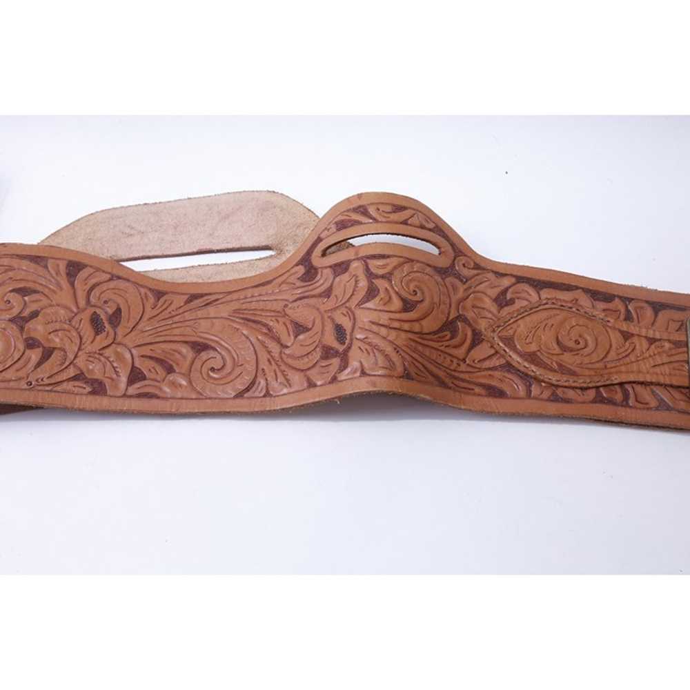 Gun Holster Leather, Floral, Belt, Stamped Leathe… - image 3