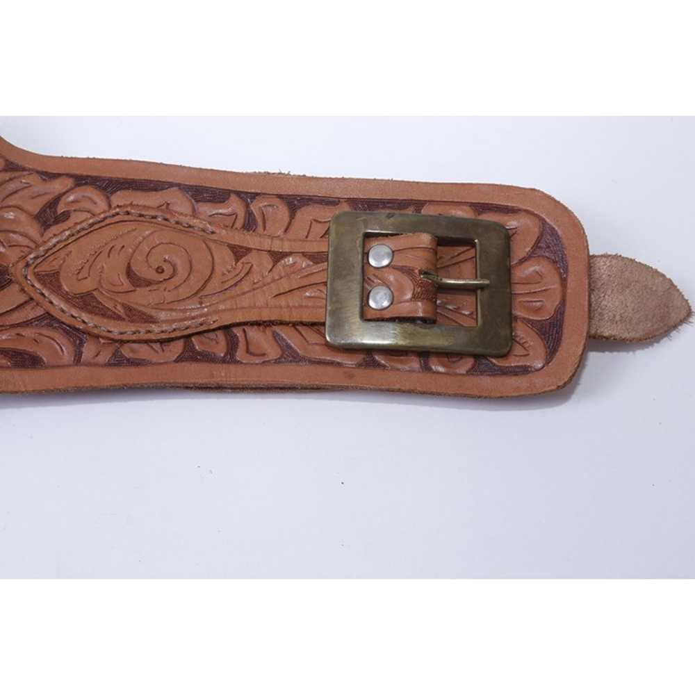 Gun Holster Leather, Floral, Belt, Stamped Leathe… - image 4