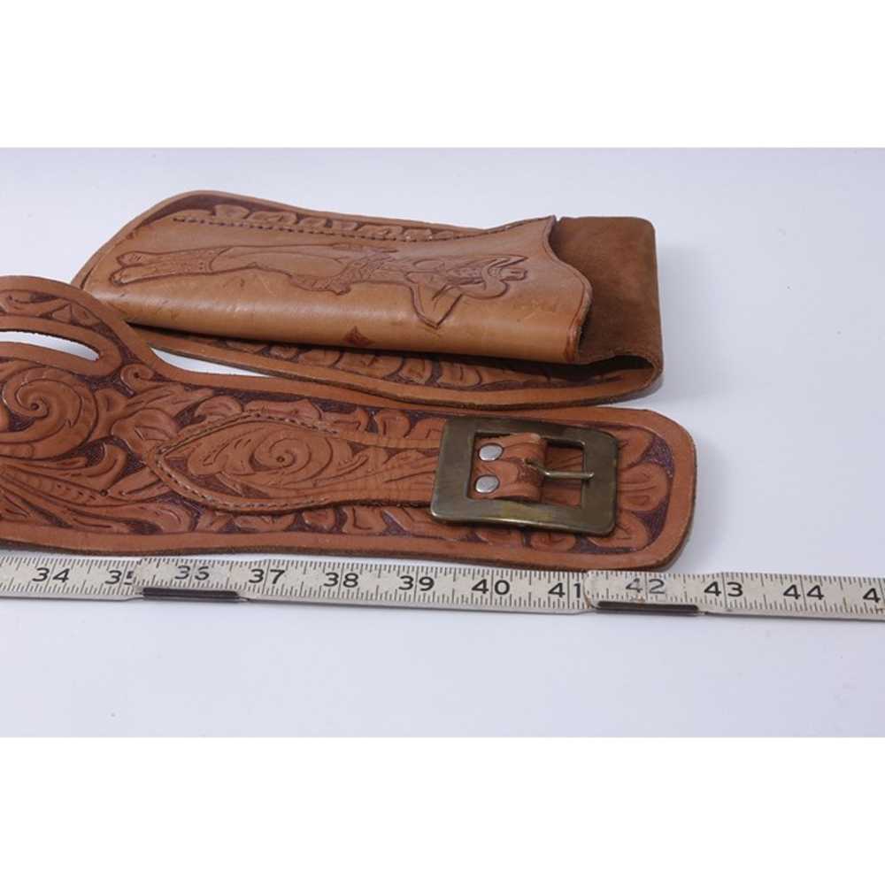 Gun Holster Leather, Floral, Belt, Stamped Leathe… - image 5