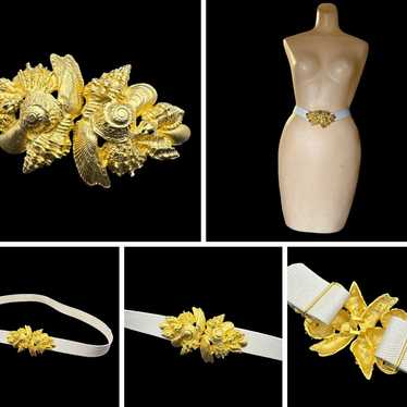 Vintage 1985 Mimi Di N Nautical Seashell Belt Vin… - image 1