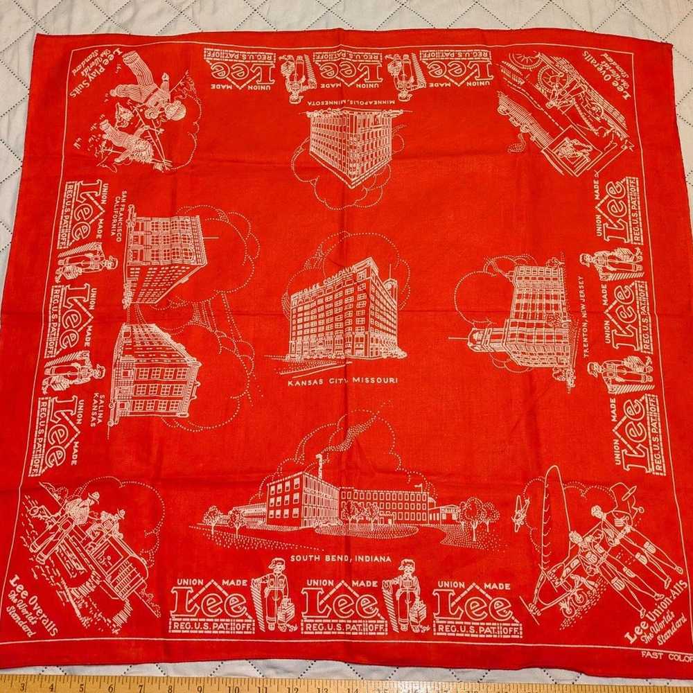 Bandana Red  Vintage 50s "Lee" Union Made.  Dunga… - image 1