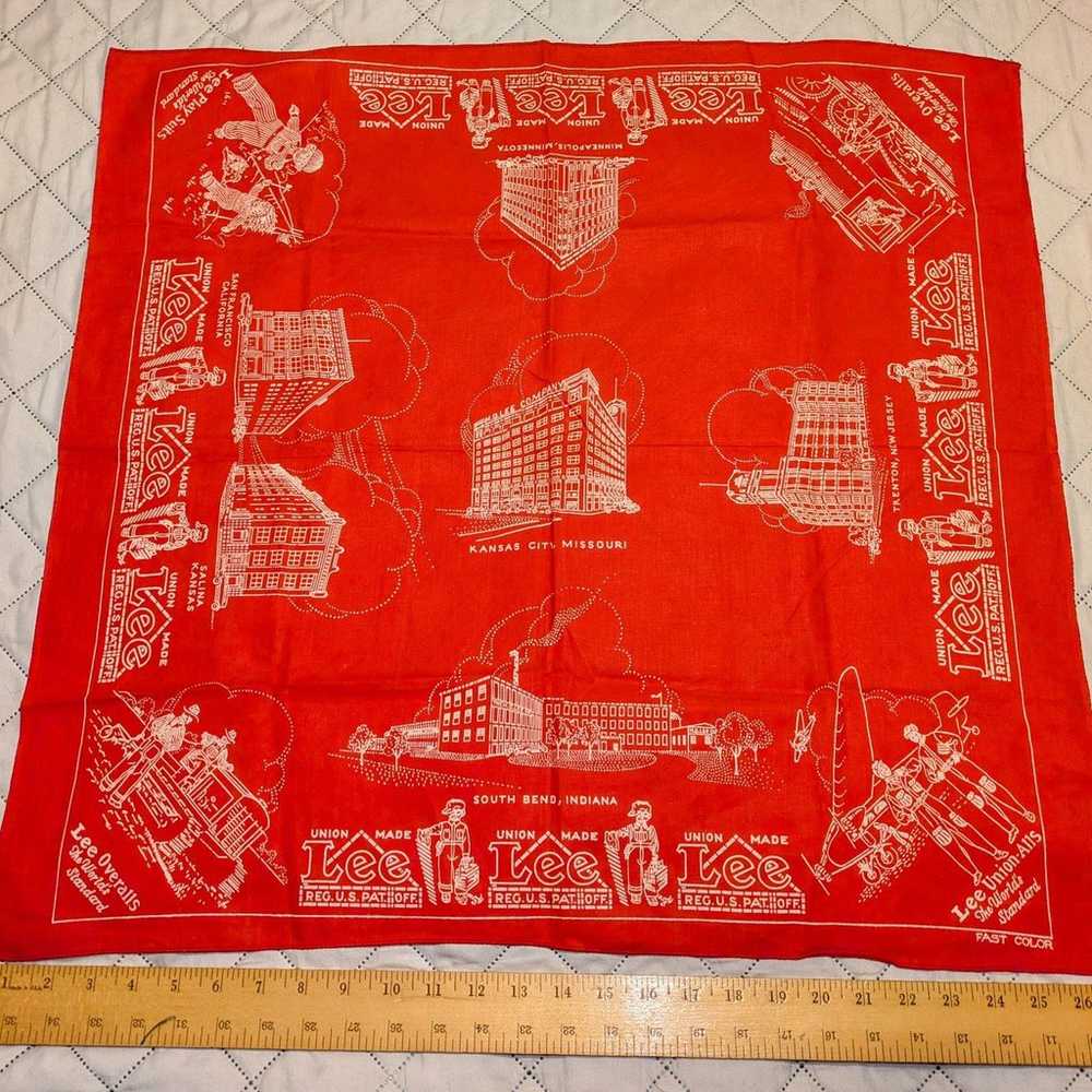 Bandana Red  Vintage 50s "Lee" Union Made.  Dunga… - image 9