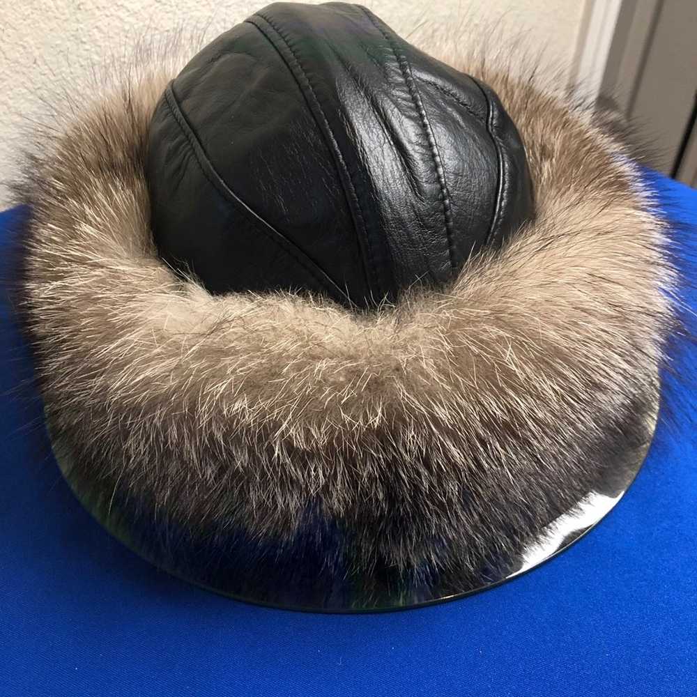 Vintage silver Fox fur hat - image 4