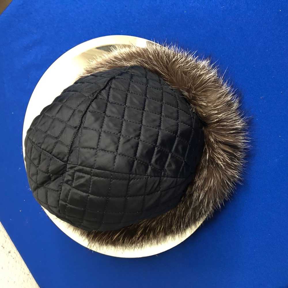 Vintage silver Fox fur hat - image 6