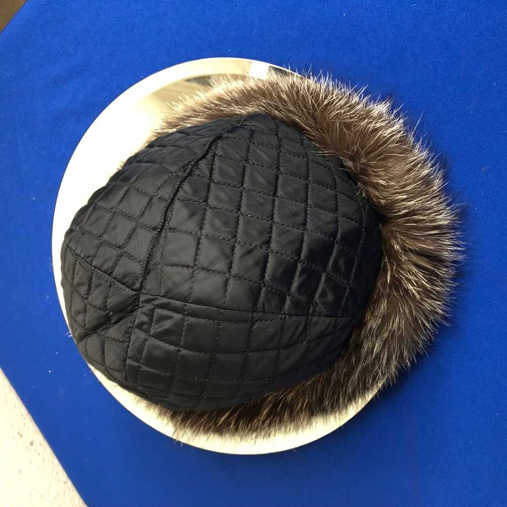 Vintage silver Fox fur hat - image 7