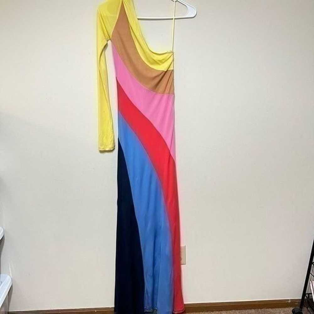 Staud Serena One Shoulder Multi Color Long Dress … - image 9