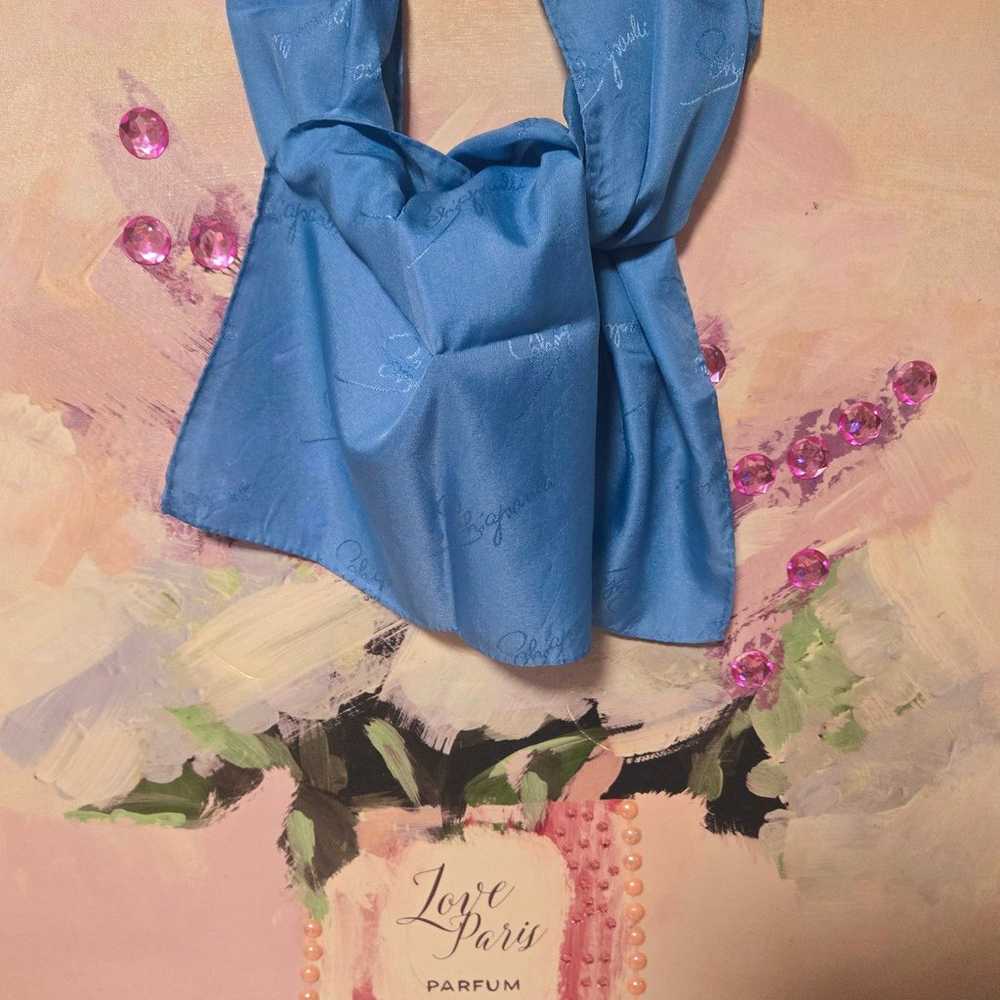 BLUE FASHION VINTAGE ELSA SCHIAPARELLI SCARF RECT… - image 2