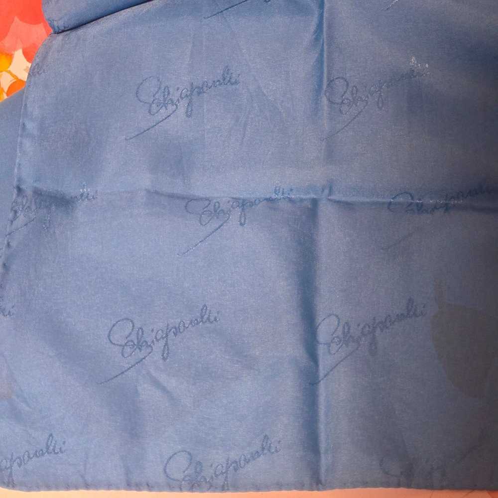 BLUE FASHION VINTAGE ELSA SCHIAPARELLI SCARF RECT… - image 3