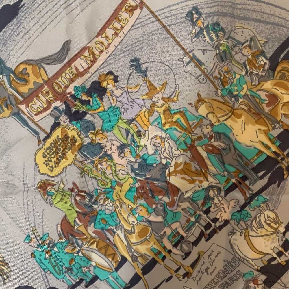 Vintage Hermès cirque molier silk scarf - image 2