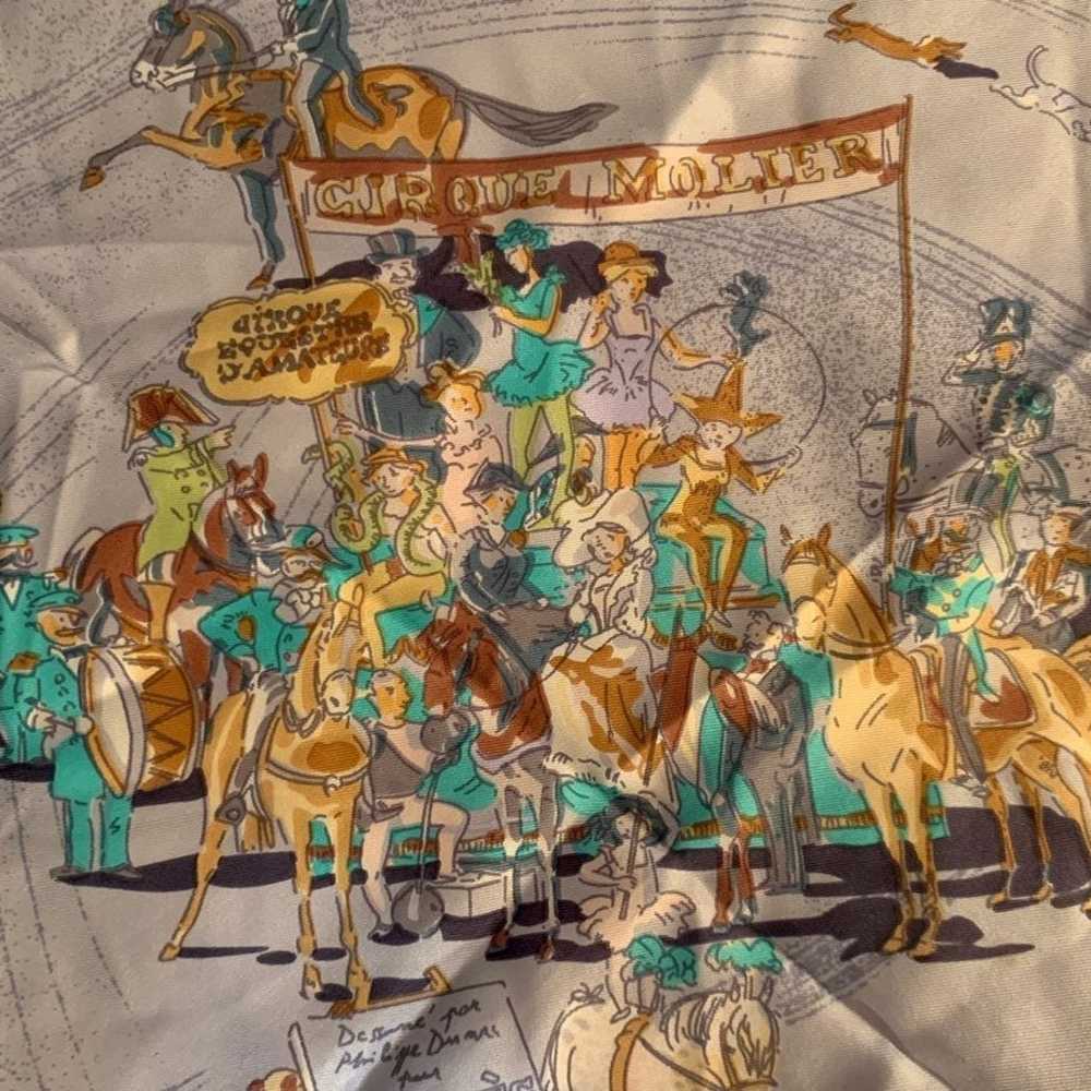 Vintage Hermès cirque molier silk scarf - image 3