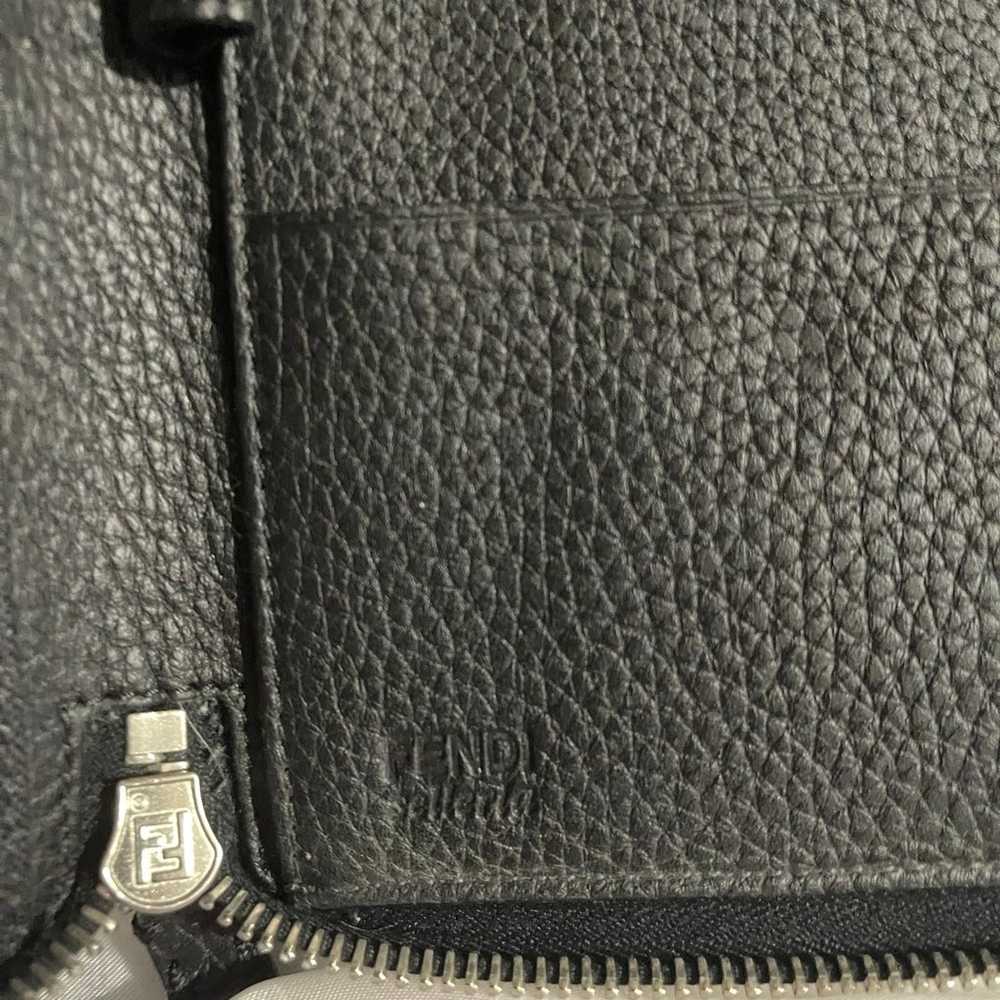 FENDI - RARE! VGUC Black Selleria Leather Zip Aro… - image 7