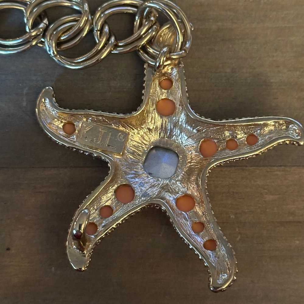 Vintage Rare Kenneth Jay Lane starfish chain belt - image 4