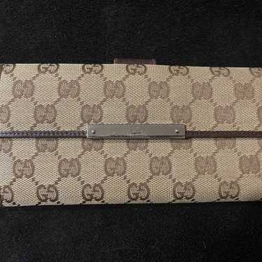 Gucci Silver GG Canvas Monogram Long Wallet