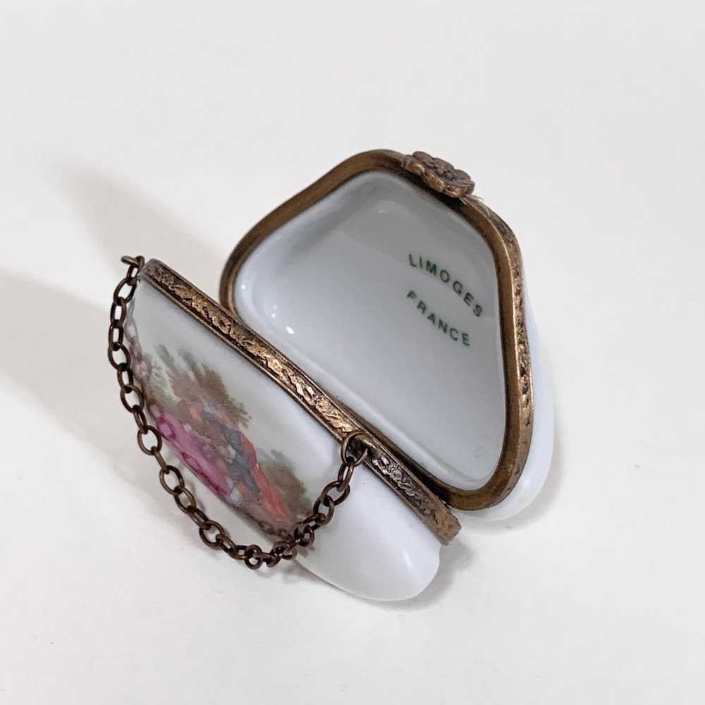 Limoges France fragonard art porcelain mini purse - image 4