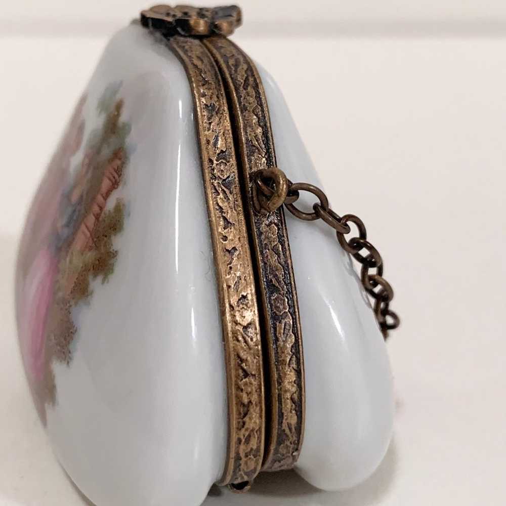 Limoges France fragonard art porcelain mini purse - image 7