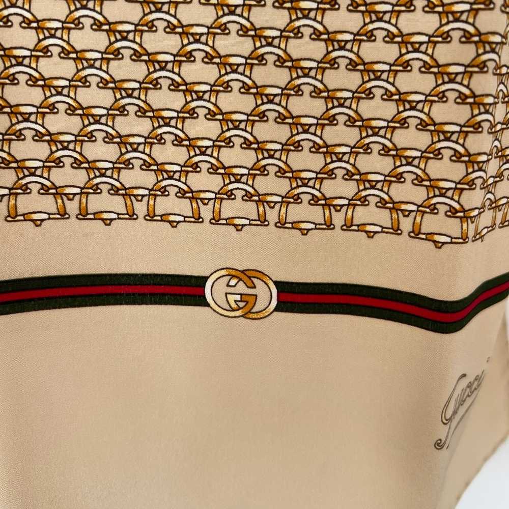 Authentic Vintage Gucci Horse Bit Logo Scarf - image 2