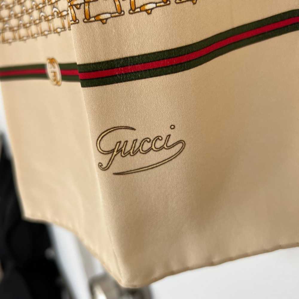 Authentic Vintage Gucci Horse Bit Logo Scarf - image 7