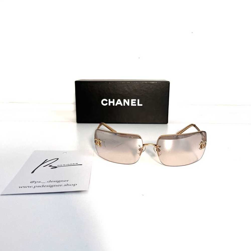 Gold Rimless Chanel Sunglasses - image 10