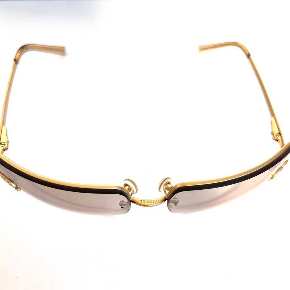 Gold Rimless Chanel Sunglasses - image 11