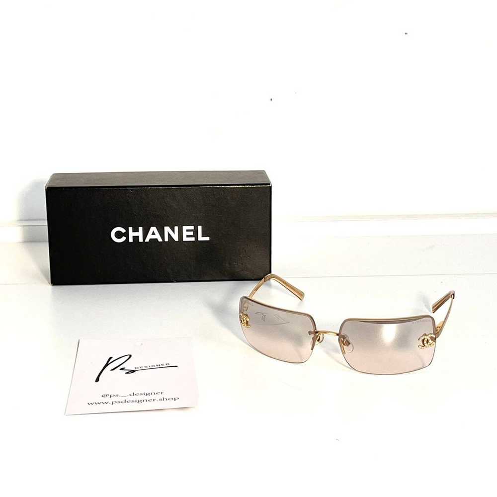 Gold Rimless Chanel Sunglasses - image 1